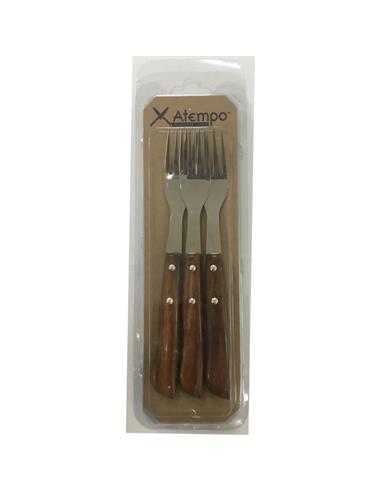 ATEMPO 123-09-03 PACK 3 TENEDORES CHULETEROS-DOBLE BLISTER