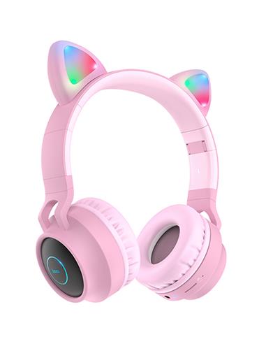 Hoco W27  Auricular Cat Ear Inalámbrico Rosa