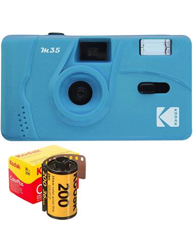 Kodak M35 Cámara Analógica 35 mm Azul y carrete 36 fotos