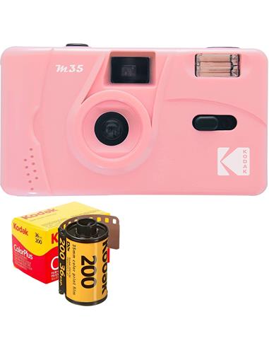 Kodak M35 Cámara Analógica 35 mm Rosa y carrete 36 fotos