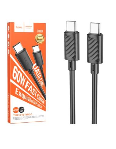 Cable USB-C a USB-C 1 m 60W Hoco X88 Gratified Negro