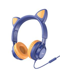 Hoco W36 Auricular con Micro Cat Ear Azul