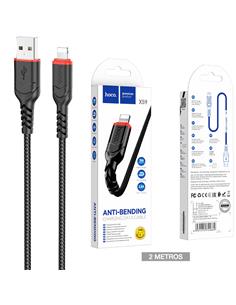 Cable USB a Lightning 2 m 2.4Amp Hoco X59 Victory Cuerda Negro
