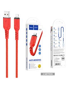 Cable USB a Lightning 2 m 2.4Amp Hoco X59 Victory Cuerda Rojo