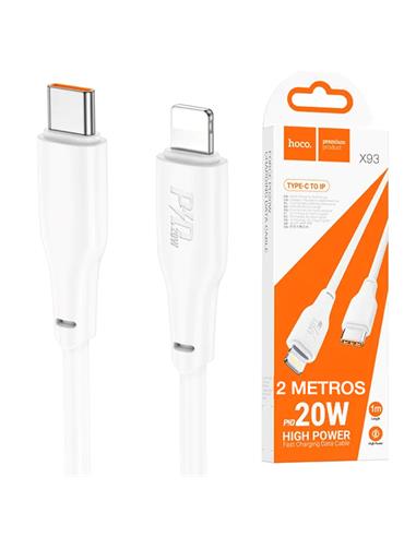Cable USB-C a Lightning 2 m 20W Hoco X93 Blanco