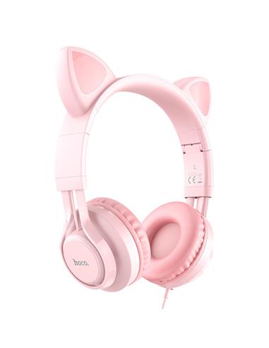 Hoco W36 Auricular con Micro Cat Ear Rosa