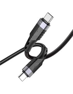 Cable USB-C a USB-C 1.2 m 60W Borofone BU35 Cuerda Reforzado Negro