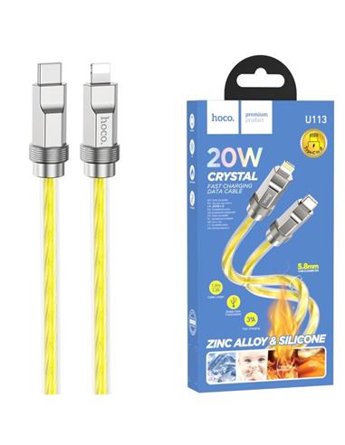 Cable USB-C a Lightning 1 m 20W Hoco U113 Metálico Reforzado Oro