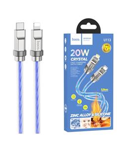 Cable USB-C a Lightning 1 m 20W Hoco U113 Metálico Reforzado Azul