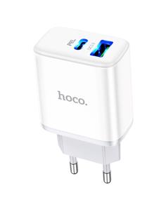 Cargador USB y USB-C 20W Hoco C105AQ Blanco