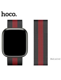 Hoco iWatch WA03 Simple Beauty Series Milanese Steel Strap (38/40/41mm) Negro y Rojo