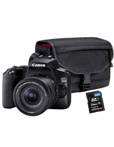 Canon EOS 250D  EF-S 18-55mm DCIII con Funda y Tarjeta