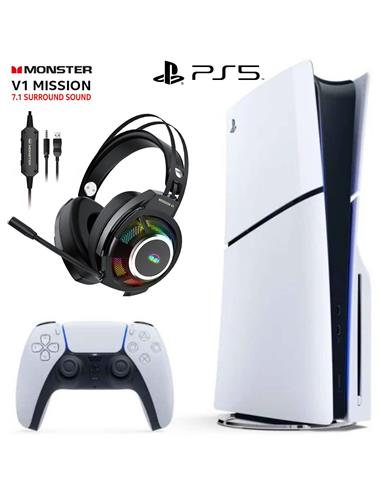 Sony PlayStation 5 Slim 1TB Disco con Regalo Auriucular Monster Gaming