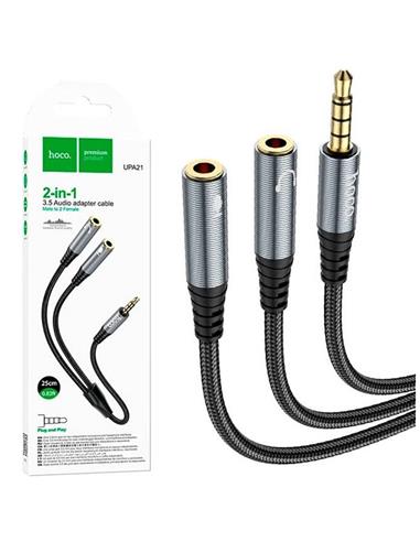 Cable Audio TRRS Splitter para clavija 3.5mm Hoco UPA21 3.5 Gris