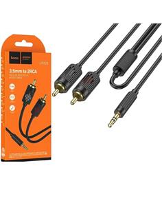 Cable de Audio Jack 3.5mm a Doble RCA 1.5m Hoco UPA28 Negro