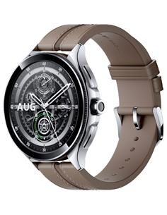 Xiaomi Watch 2 Pro 4G LTE Silver Case Brown Leather Strap (BHR7210GL)