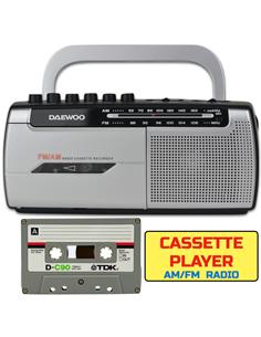 Daewoo DW1107  Radio Cassette AM/FM Pila y Corriente