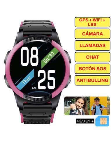 SaveFamily Slim 4G Smartwatch para niños Rosa - Reloj con Localizador