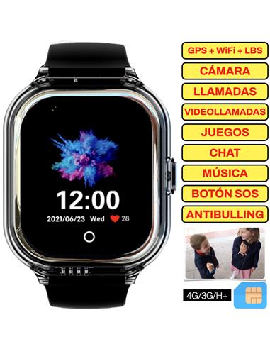 SaveFamily Reloj Enjoy Smartwatch para niños con 4G y GPS Negro - Reloj con Localizador