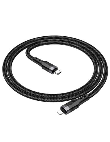 Cable USB-C a Lightning 1.2 m 20w Borofone BU35 Cuerda Reforzado Negro