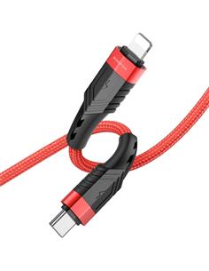 Cable USB-C a Lightning 1.2 m 20w Borofone BU35 Cuerda Reforzado Rojo