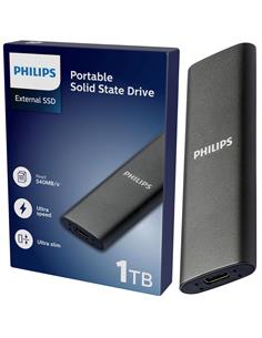 Disco SSD Philips Externo 1TB USB-C/USB 3.0 540MB Ultra Slim Gris