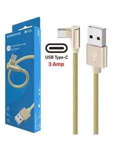 Cable USB a USB-C 1 m 3 Amp Conexión 90º  Borofone BX26 Oro