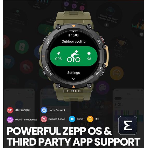 Amazfit T-Rex 2 Smartwatch con 150 modos deportivos Verde