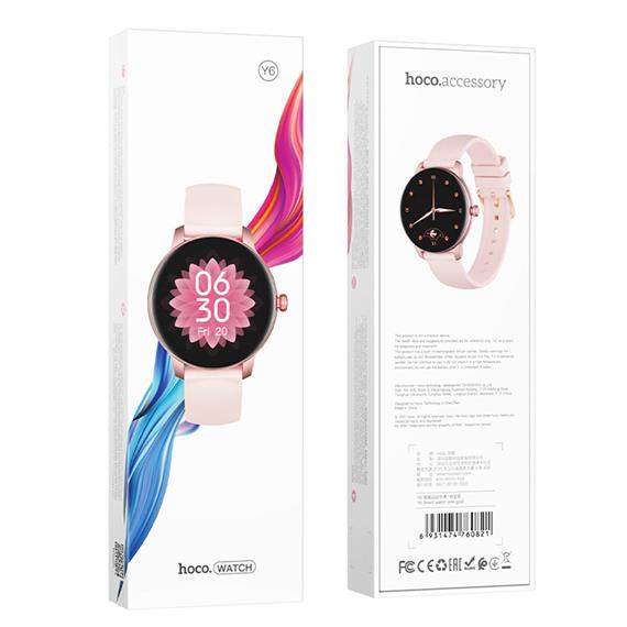 Hoco Y6 SmartWatch Sport Rosa y Oro