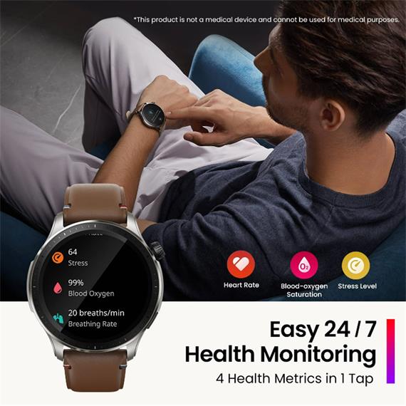 Amazfit GTR 4 Smartwatch con GPS y 150 deportes Piel Marrón
