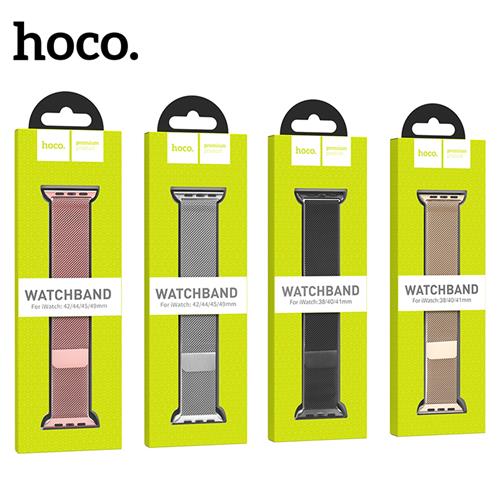 Hoco iWatch WA03 Correa Acero Negro y Rojo