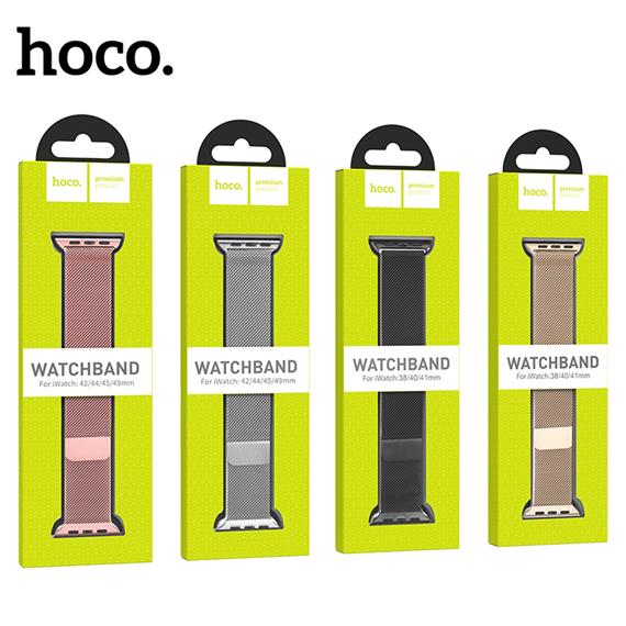Hoco iWatch WA03 Simple Beauty Series Milanese Steel Strap (38/40/41mm) Negro y Rojo