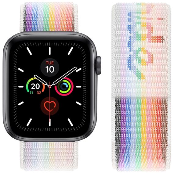 Hoco iWatch WA02 Original Series Loop Type Nylon Strap (38/40/41mm) White Rainbow