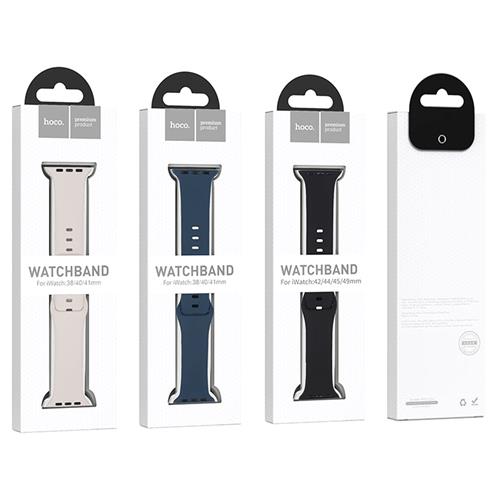 Hoco iWatch WA15 Flexible Buckle Solid Color Silicone Strap (38/40/41mm) Negro