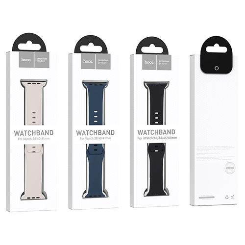 Hoco iWatch WA15 Flexible Buckle Solid Color Silicone Strap (38/40/41mm)Navy Blue