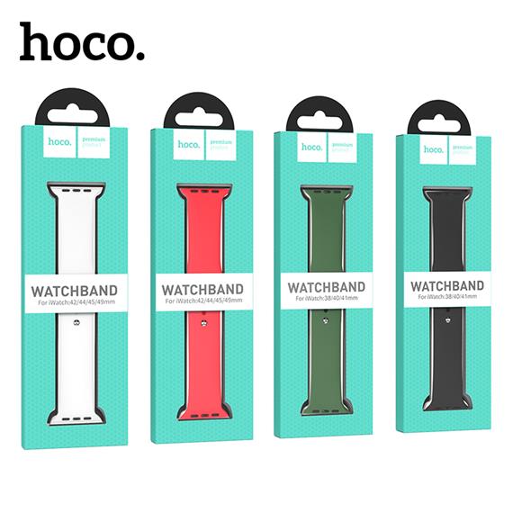 Hoco iWatch WA01 Flexible Series Classic Sports Silicone Strap (38/40/41mm) Blanco