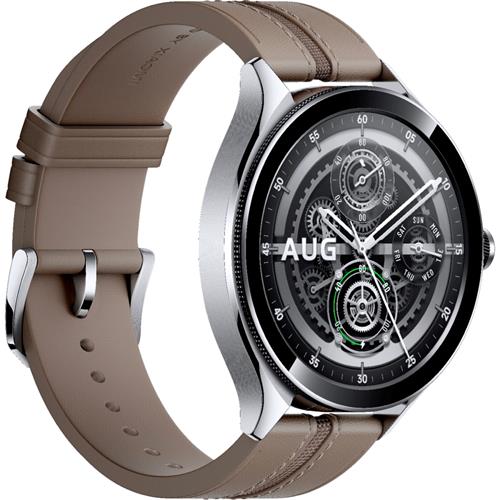 Xiaomi Watch 2 Pro 4G LTE Silver Case Brown Leather Strap (BHR7210GL)