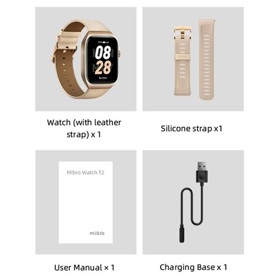 Mibro T2 Smartwatch con GPS, 105 Deportes y Llamadas Bluetooth Dorado