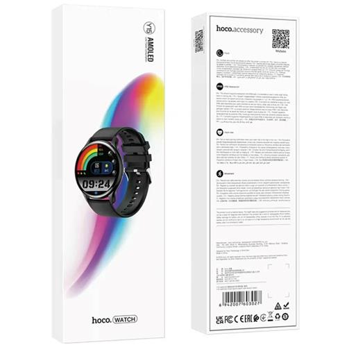 Hoco Y15 Smartwatch Bluetooth con Llamadas y Pantalla Amoled de 1.43" - Black