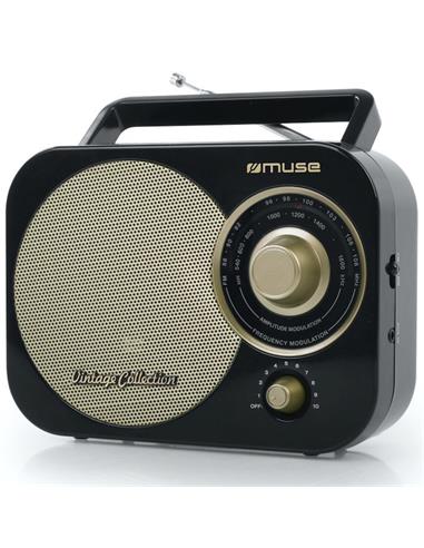 MUSE M-055 RB RADIO AM/FM PILA Y CORRIENTE RETRO