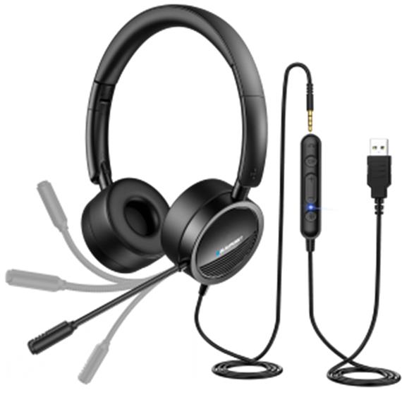 Blaupunkt BLP4999 Auricular Profesional para Teletrabajo Aux y USB