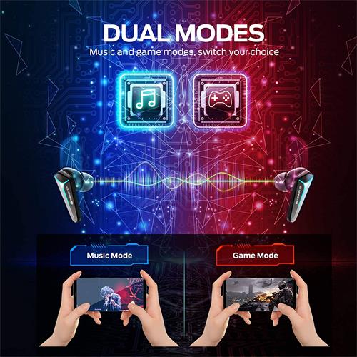 Monster Mission V1 TWS Auricular Gaming Noise Cancel y baja latencia Gris
