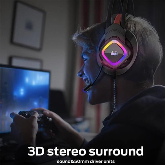 Auricular Gaming Monster Mission Bot USB y 3.5mm  Negro