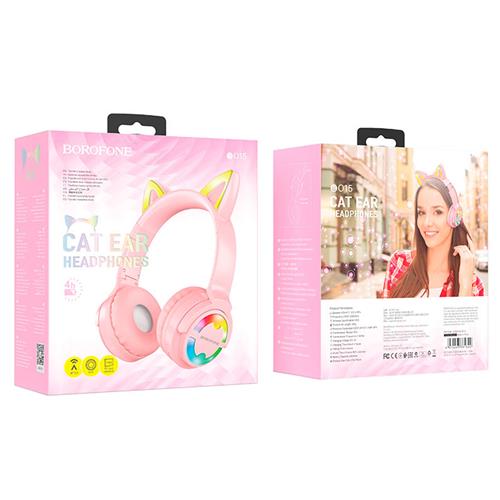 Borofone BO15 Auriculares Cat Ear BT Rosa Girl