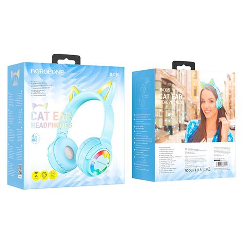 Borofone BO15 Auriculares Cat Ear BT Azul Baby