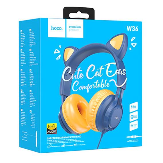Hoco W36 Cat Auricular con Micrófono Azul/Naranja
