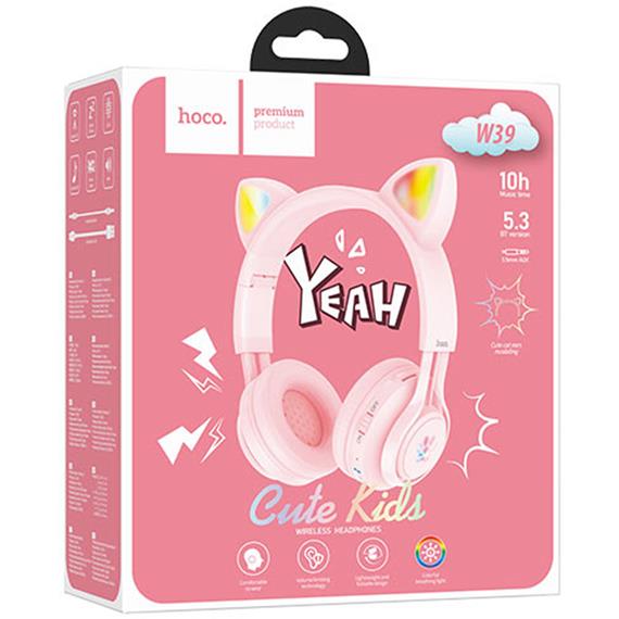 Hoco W39 Auricular Bluetooth Cat Ear Rosa