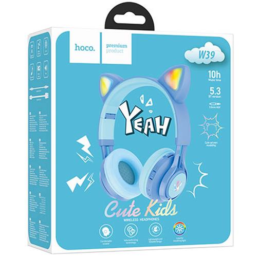 Hoco W39 Auricular Cat Ear para Niños Azul