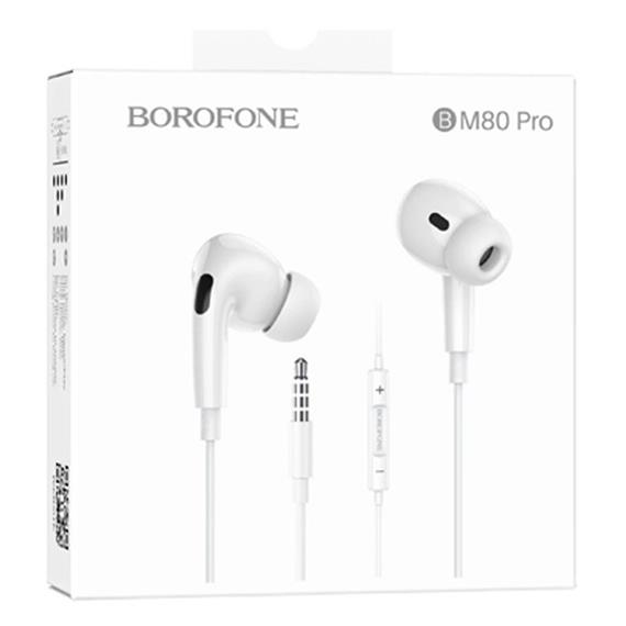 Borofone BM80 Pro Auricular con micrófono y clavija 3.5mm blanco
