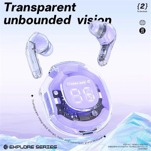 Acefast T8 Crystal Auricular Bluetooth Púrpura Alfalfa